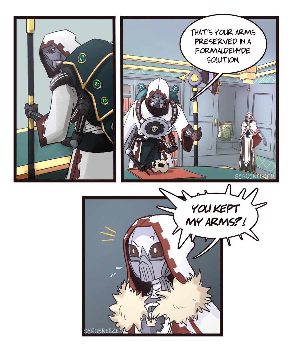 sefu_sneezed's tweet photo. [1/2] Admech dad turns daughter into pickle 

#warhammer40k #admech #adeptusmechanicus #webcomic https://t.co/nEUFotC2hu