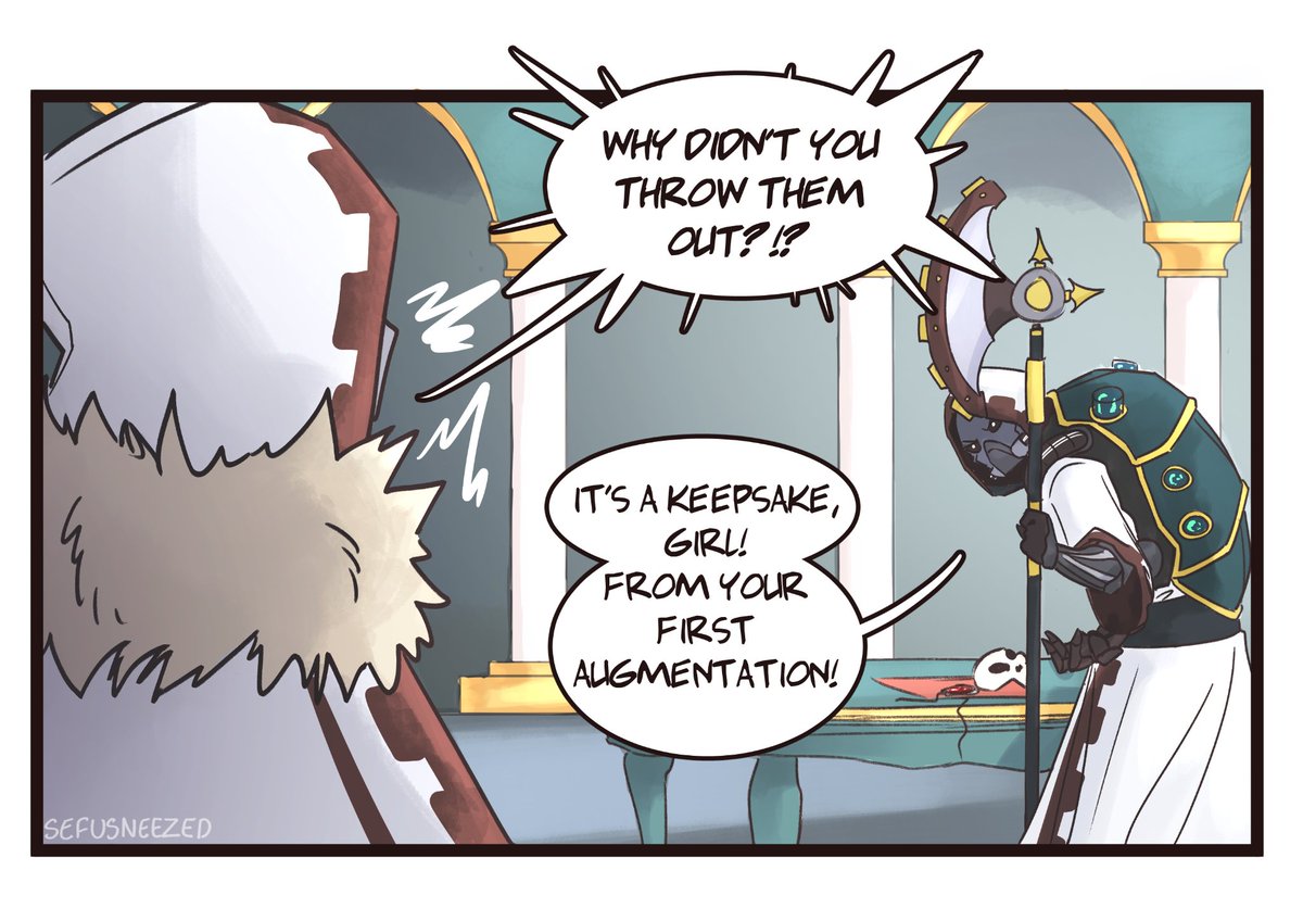 sefu_sneezed's tweet photo. [1/2] Admech dad turns daughter into pickle 

#warhammer40k #admech #adeptusmechanicus #webcomic https://t.co/nEUFotC2hu