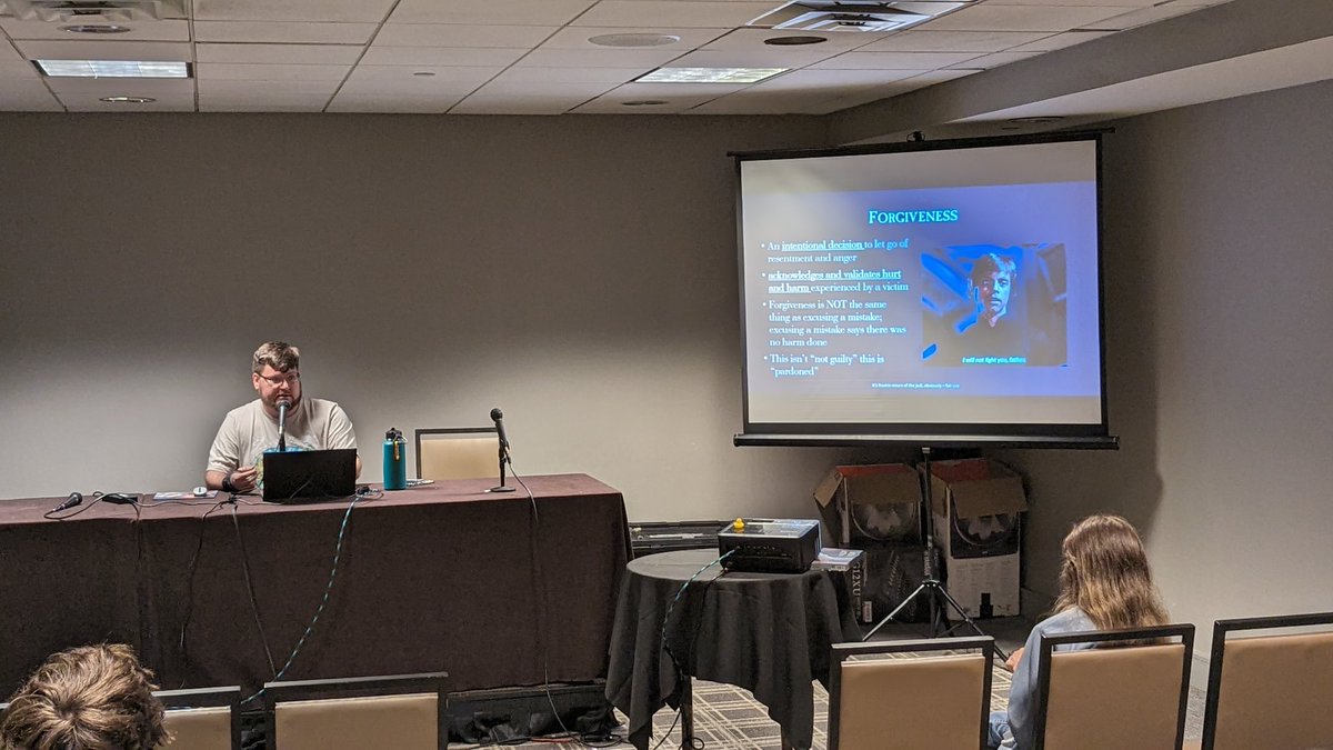 HoofWorkWCPC's tweet photo. One of the core tenets shown in Friendship is Magic is the ability to forgive others. Happening right now in the Hoof Work room, @theonegalen will speak to you about why forgiveness is important and how it applies to characters in the MLP and in real life. 

#WCPC24 https://t.co/aHvcuAVp7R