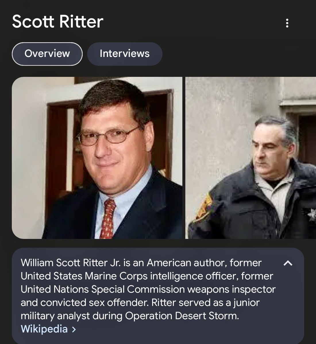 TheRealDayanS's tweet photo. @RealScottRitter @HilzFuld Says the pedophile 😭😭 https://t.co/i6C5j6EFYi