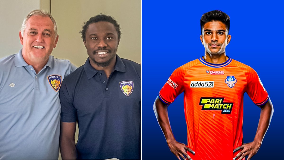 IndSuperLeague's tweet photo. .@ChennaiyinFC rope in #DanielChima as their second foreign signing 🔥

@FCGoaOfficial bolster their defense with the addition of  #AakashSangwan 💪

More details here 👉 https://t.co/XtptONq9Yt

#ISL #LetsFootball #ChennaiyinFC #FCGoa https://t.co/Rv6E51pYCY