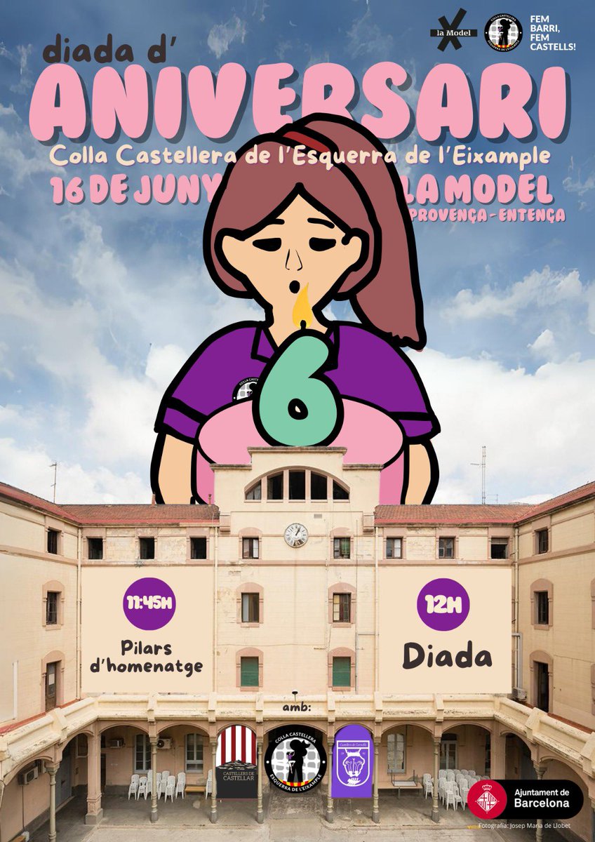 esquerdats's tweet photo. Última setmana abans de la diada d’aniversari😍
Grans objectius per davant💪🏼
Ens trobem diumenge vinent amb @capgiratscdv i @CastCornella al barri per celebrar els 6 anys #esquerdats 🎂💜
#FemBarriFemCastells https://t.co/NlvdUSTnEo