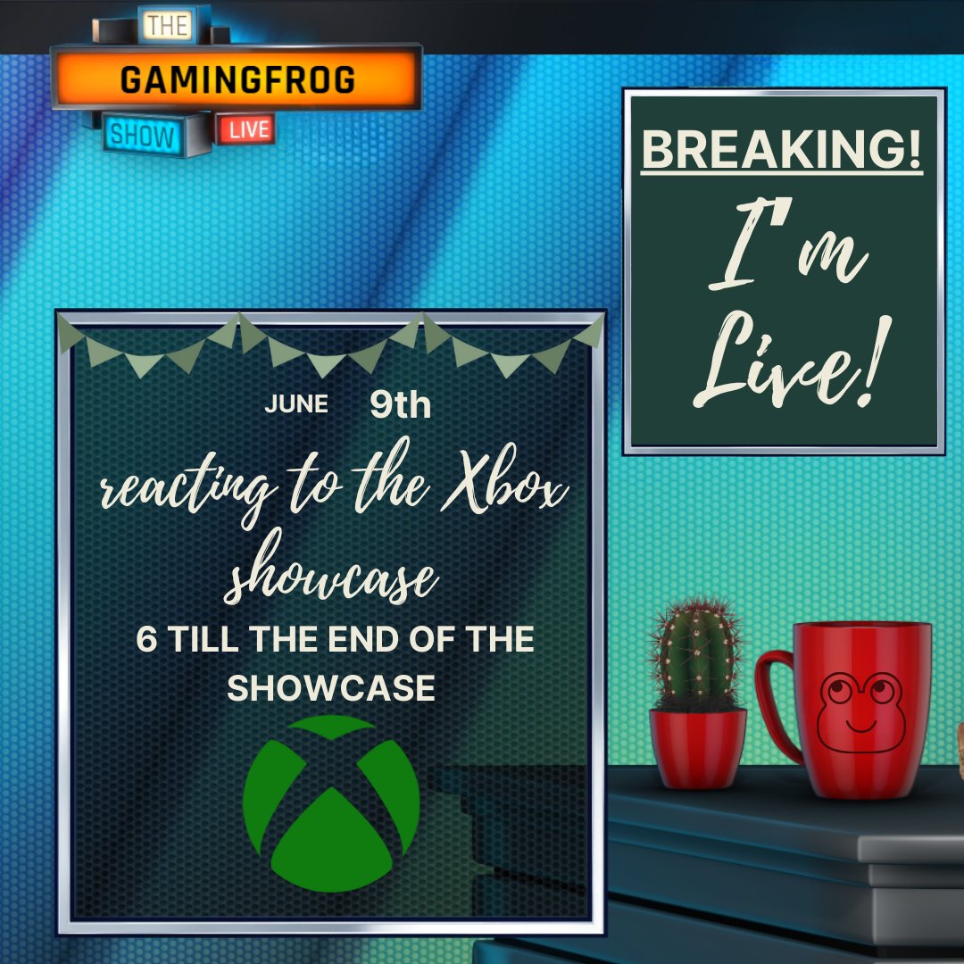 agamingfrog's tweet photo. Reacting to the Xbox showcase with @Just_Be_Suave!!

https://t.co/GMJ2c33RIM

#smallstreamer #PNGtubers #Vtuber https://t.co/c9RYCg1dT4