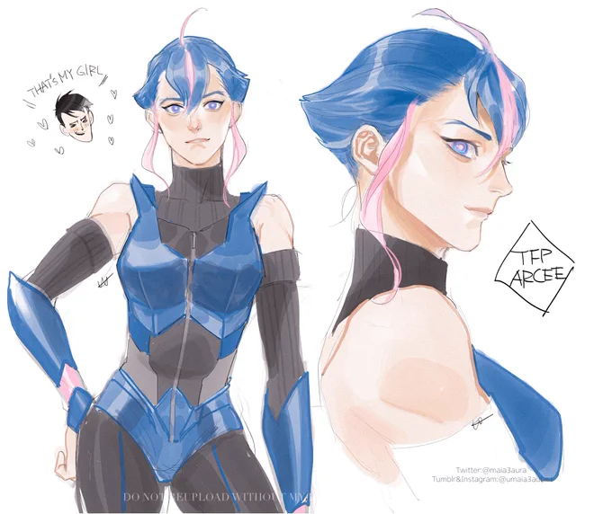 擬TFPビーちゃとアーシーForgot to post my human TFP Bumblebee and Arcee here! They're based on my old design sketches from about 10 years ago :) 