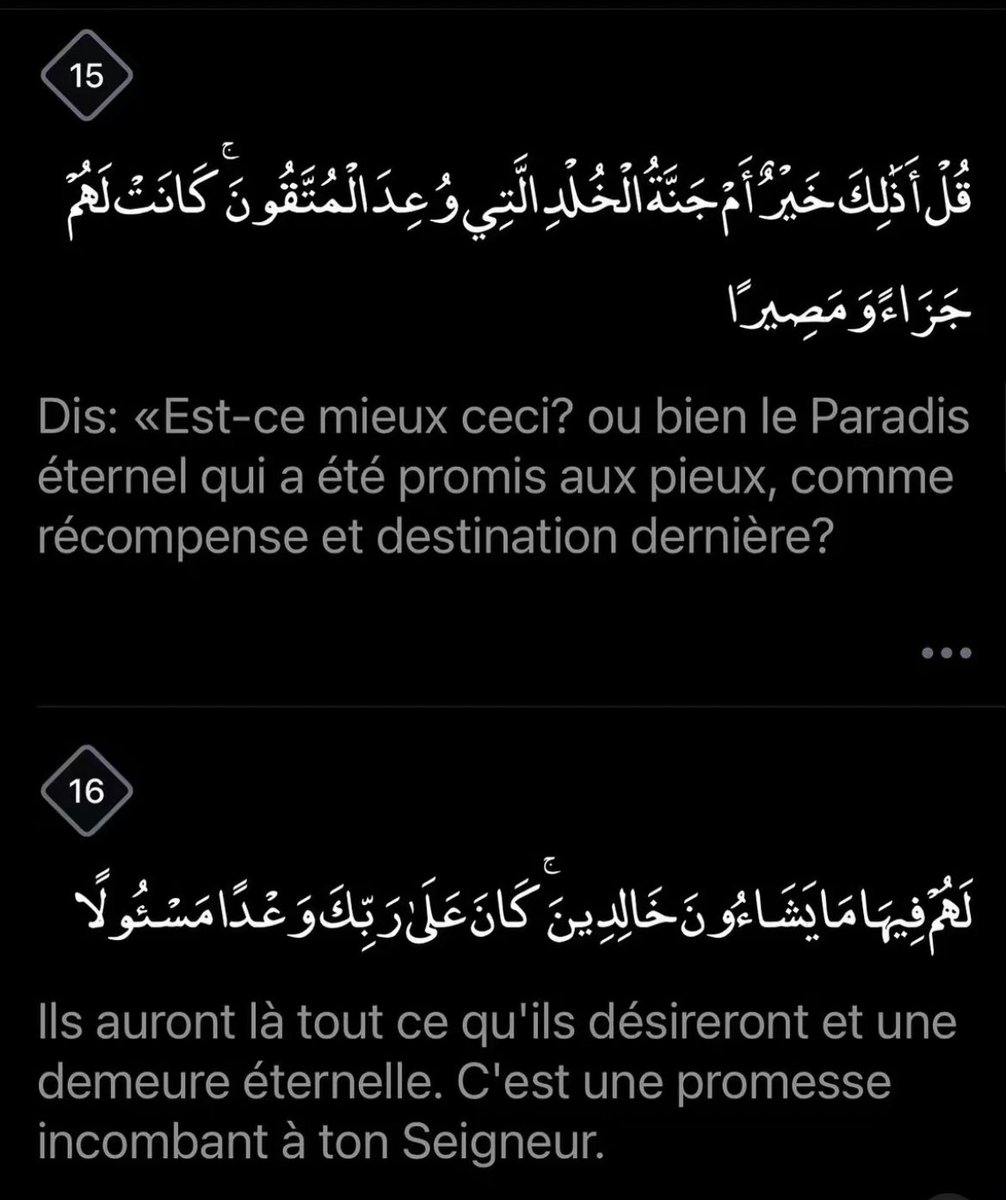 Quand tu es sur le point de commettre un péché, va lire les versets  15-16 de la sourate Al-Furqane