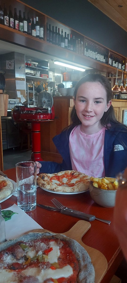 Wallace_Asti's tweet photo. Marino Under 11 Captain Hollie celebrating the win against Dunboyne today 🍕 #Dublinthree @MarinoAFC #Marino #Pizza https://t.co/SbbbJ7YZbB