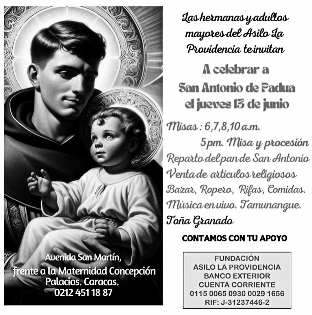 susanaraffalli's tweet photo. Las Hermanitas de los Pobres necesitan ayuda en el asilo para ancianos de Caracas. El jueves 13 darán la fiesta de San Antonio: eucaristía, festival de regalitos y platos, tamunangue, ganas de continuar. Puedes ayudar viniendo, o con tu donación. Información y datos bancarios 👇 https://t.co/q7Es1SRWET