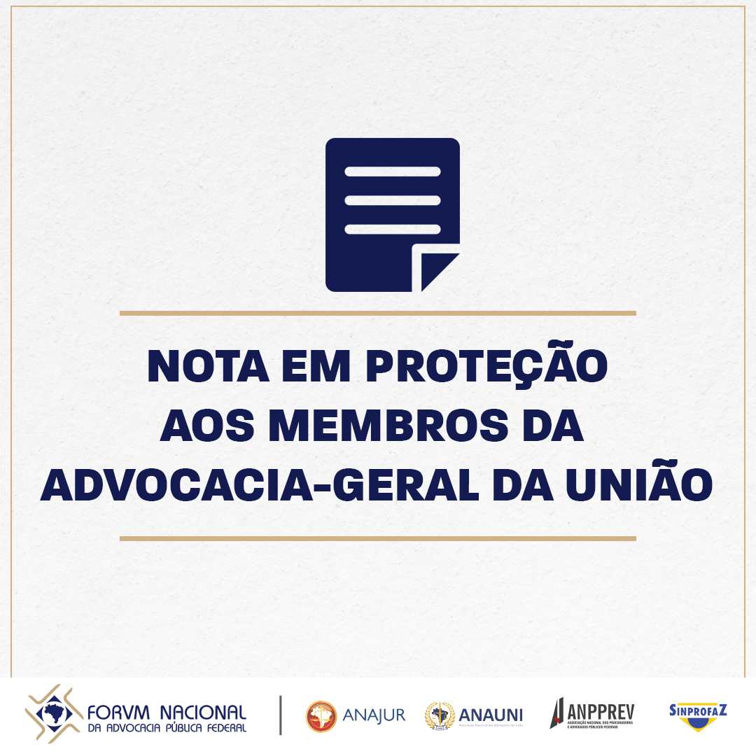 forvmnacional's tweet photo. NOTA EM PROTEÇÃO AOS MEMBROS DA ADVOCACIA-GERAL DA UNIÃO - Leia a nota completa: https://t.co/KDmo6iMWII
#advocaciapublica #forumnacional #AGU #anauni #anpprev #sinprofaz #anajur https://t.co/bgpLpHPiOR
