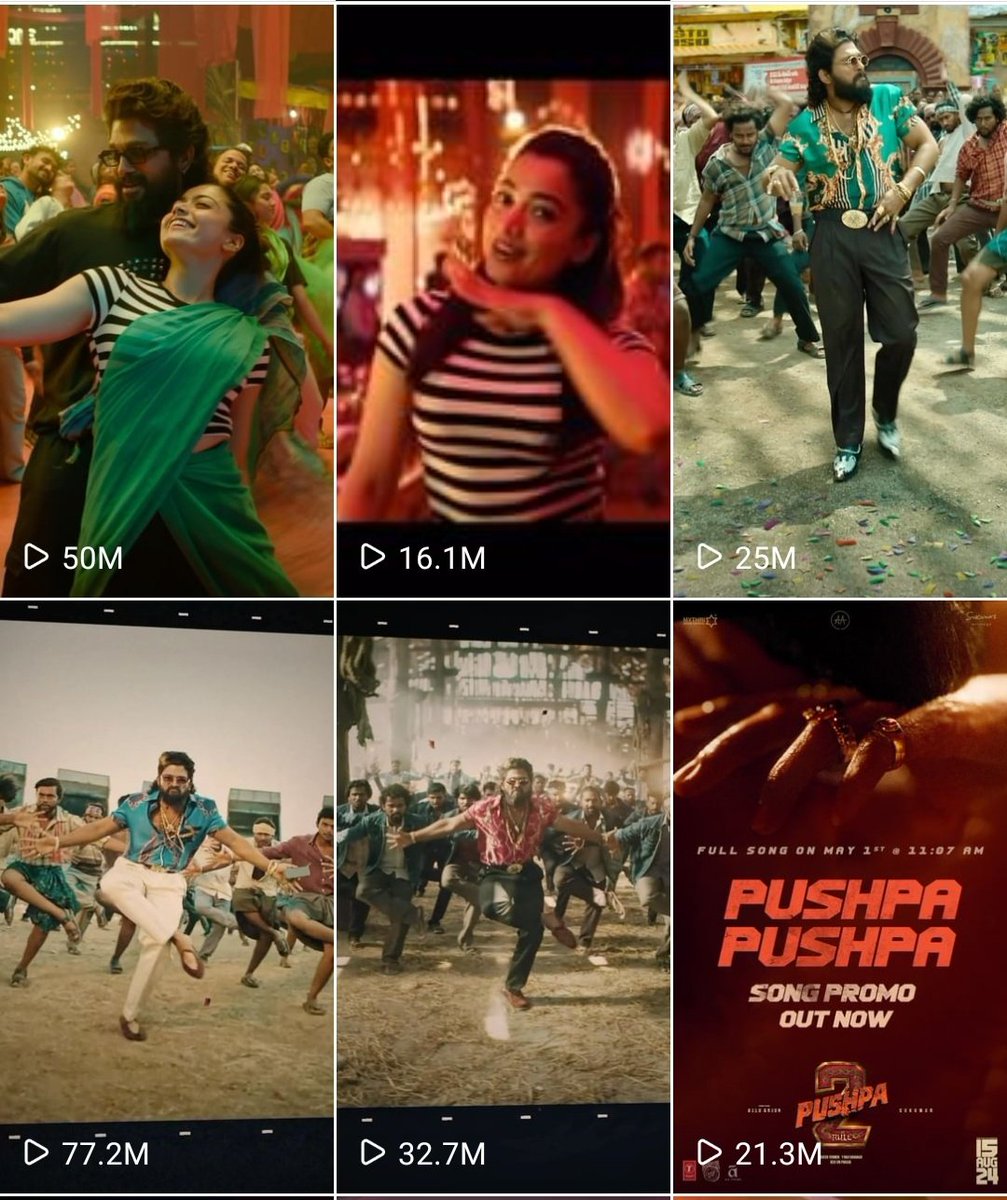 SumanthOffl's tweet photo. No doubt why he is called as 𝐁𝐈𝐆𝐆𝐄𝐒𝐓 Brand of India @AlluArjun 🔥

#Sooseki + promo - 66.1M views 
#Chaistep - 25M views 
#PhoneStep - 77.2M views 
#ShoeStep - 32.7M views 
#PushpaPushpa Promo - 21.3M views 

#Pushpa2TheRule https://t.co/GVKdgarHaa