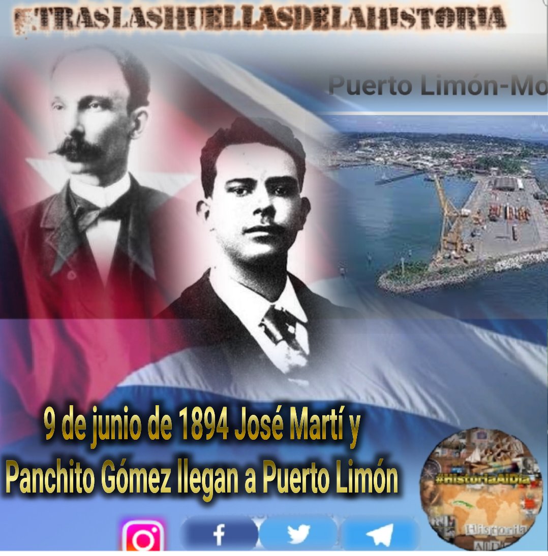 VidePvide's tweet photo. Comparte, ama y Divulga la Verdad de la Historia 🇨🇺
 Efemérides del 9 de junio
👣Nace George Stephenson.
👣Llegan José Martí y Panchito Gómez a Puerto Limón.
👣Comienza el combate de Saratoga.
👣Nace Ramón Labañino. Felicidades
 #HistoriaAlDía #IzquierdaLatina #TitanesDeCorazón https://t.co/HIzaMRfAsT