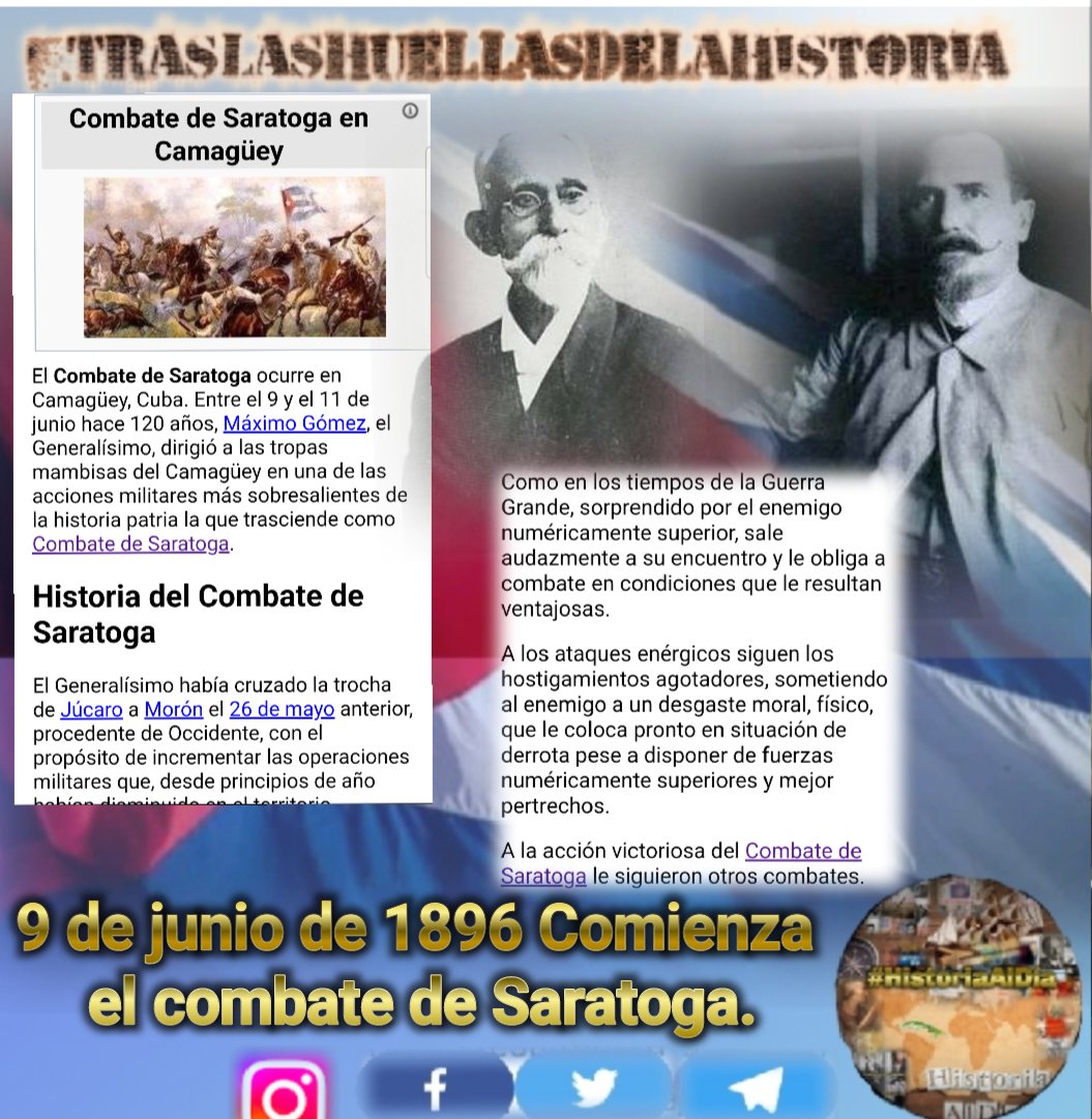 VidePvide's tweet photo. Comparte, ama y Divulga la Verdad de la Historia 🇨🇺
 Efemérides del 9 de junio
👣Nace George Stephenson.
👣Llegan José Martí y Panchito Gómez a Puerto Limón.
👣Comienza el combate de Saratoga.
👣Nace Ramón Labañino. Felicidades
 #HistoriaAlDía #IzquierdaLatina #TitanesDeCorazón https://t.co/HIzaMRfAsT