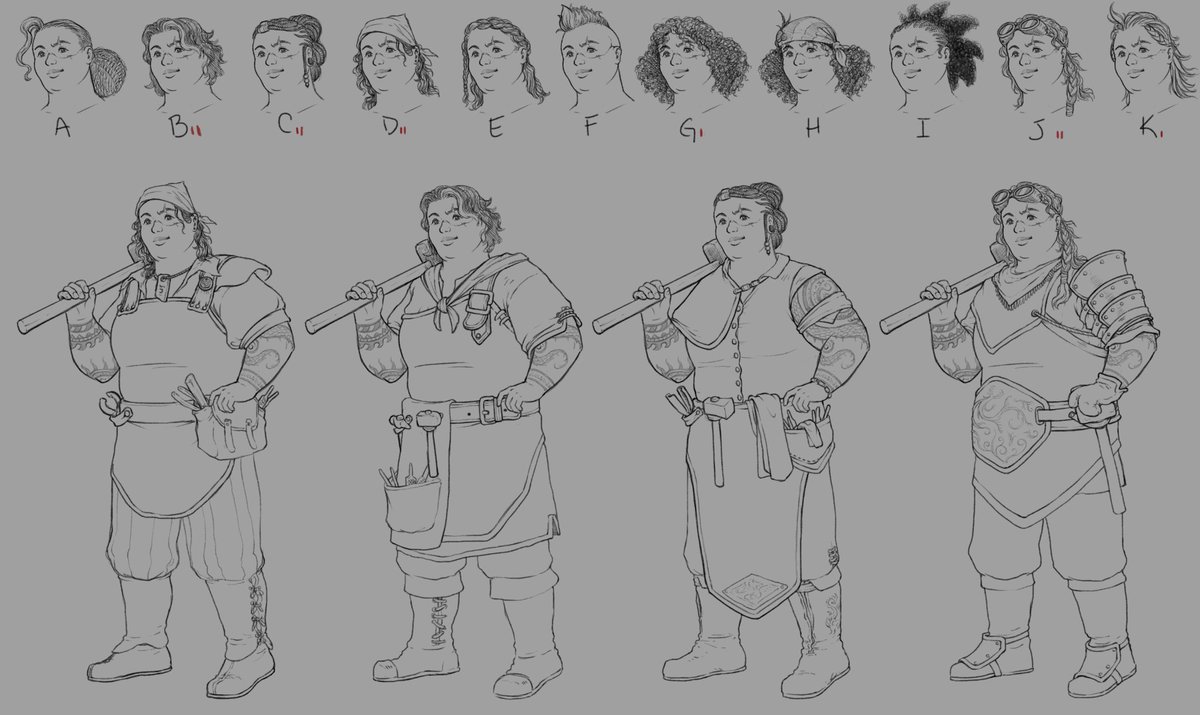 RedChopGames's tweet image. The hardest part of being a new indie studio is absolutely deciding on hairstyles for characters.