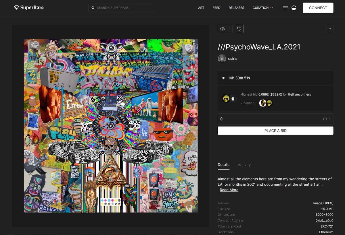 10 hours left on the auction for 

///PsychoWave_LA.2021 
on <a href="/SuperRare/">SuperRare</a> 
get your bids in if you want to own a part of LA / #cryptoart history 🔥