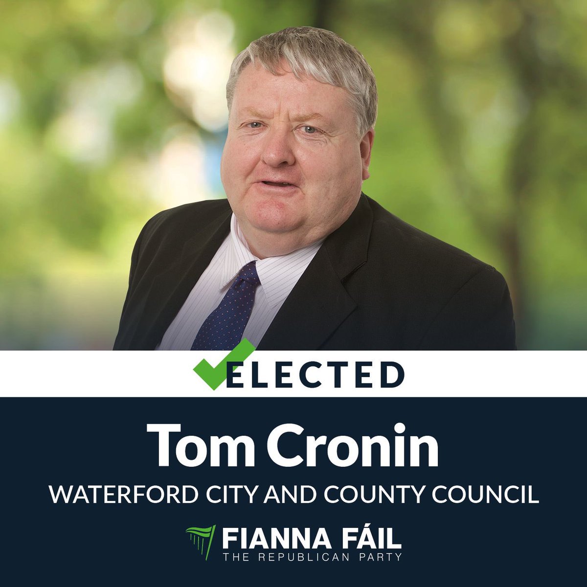 Congratulations Tom Cronin, elected to Waterford City &amp; County Council.