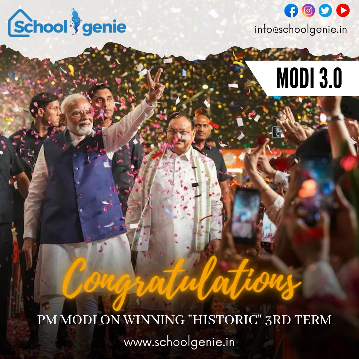 school_genie's tweet photo. World Leaders Congratulate PM Modi On Winning "Historic" 3rd Term โจ๐
Call : 8881407076
Email : info@schoolgenie.in
Web: https://t.co/DfQ3Tq28s4
#WorldLeadersCongratulate #ModiWinsAgain #HistoricThirdTerm #Modi3rdTerm #GlobalLeadership #CongratsPMModi #IndianPolitics https://t.co/oiQMqVTiQw