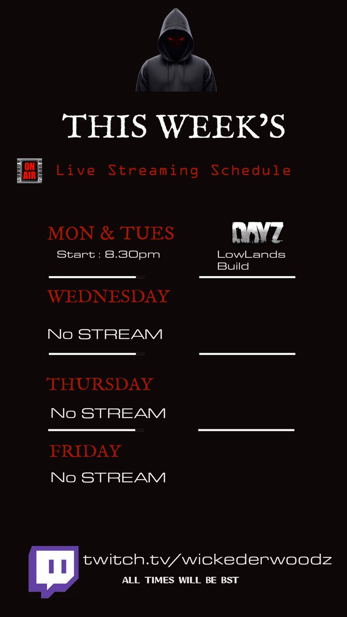 Swiitchet's tweet photo. This week's schedule https://t.co/XcJvvSNzJQ
