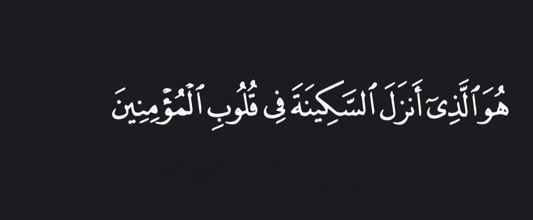 “It is He who bestows tranquility into the hearts of the faithful”

— Al Qur’aan [48:4]