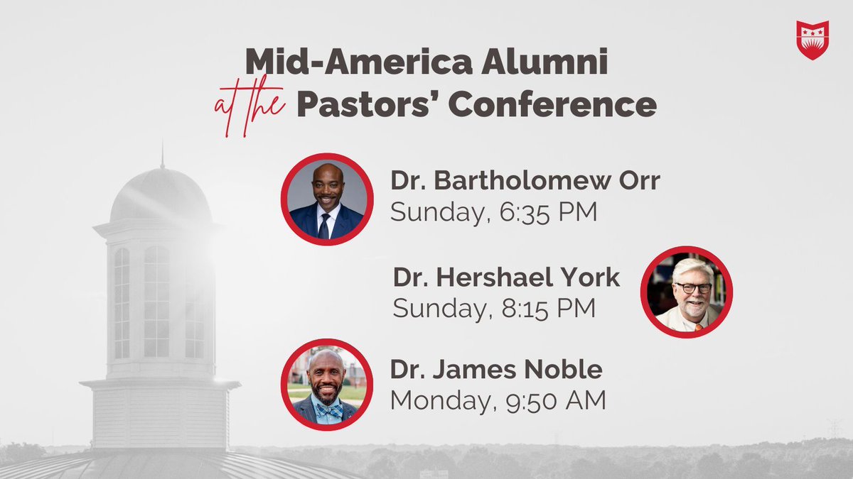 MABTS's tweet image. Are you a pastor attending #sbc24? Come hear our alumni speak at this year's Pastors' Conference!

#pastorsconference #faithful #midamerica #midamericaalumni #mabts #cama #lighttheway #reachinghigher