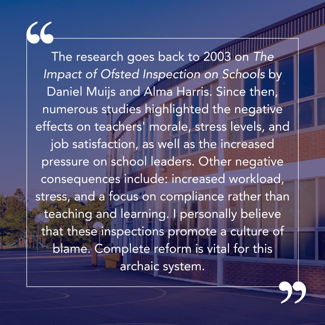 CharteredColl's tweet image. In January, we polled our members on whether Ofsted needed to be reformed or not. 99% of over 2100 responses said that Ofsted did need to be reformed.

We also invited members to share their views on Ofsted reform.

#OfstedReform