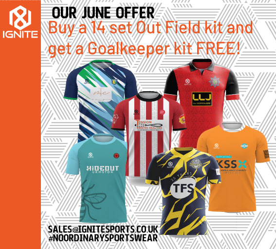 June offers are here, and they are BIG! We thought we'd treat you all, so for our June Offers we are doing not one, but two promotions! We are bringing back out £99 bundle with a Hoodie, polo, rain jacket and tracksuit bottoms as well as if you order a 14 man playing kit, well