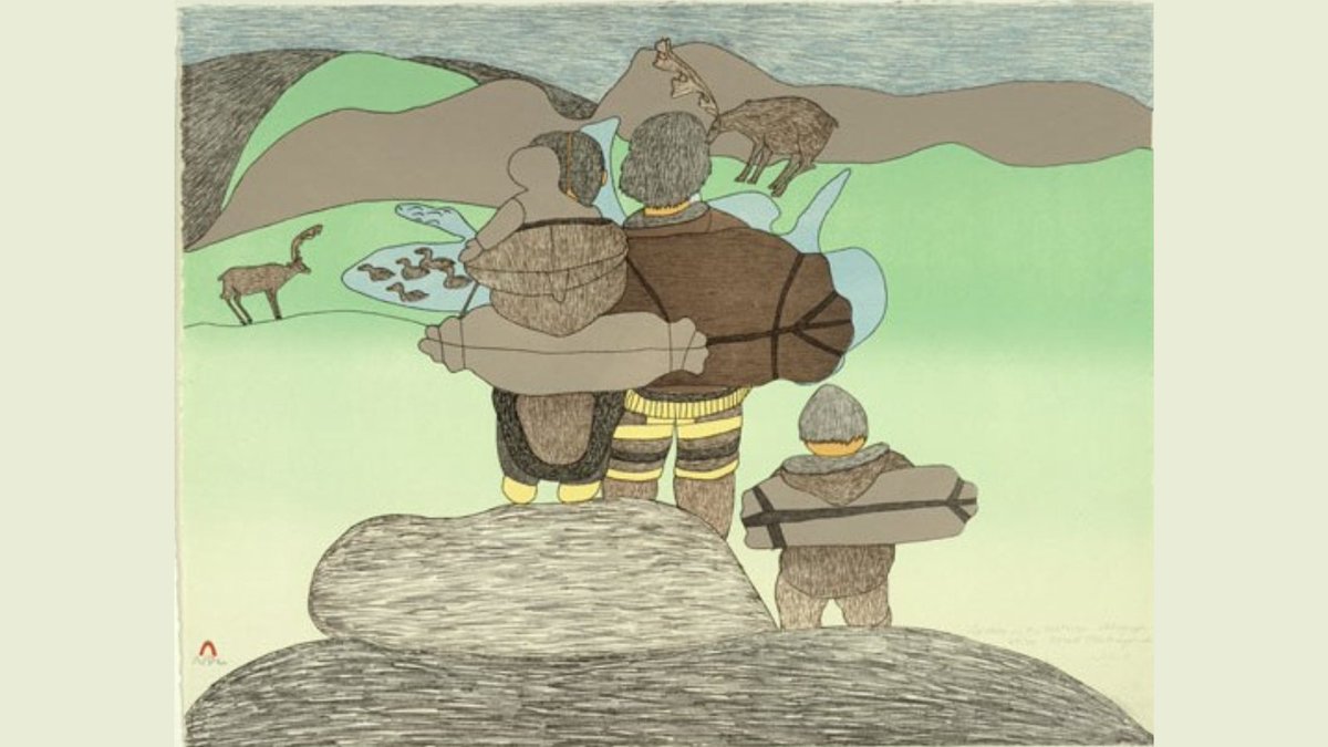 CanMusHistory's tweet photo. Caribou in the distance
By Mayoreak Ashoona, 1994, Kinngait, Nunavut
📷 CMH CD 1980-018 (LS)
#coexistMW #NIHM2024 #IndigenousHistoryMonth @MuseumWeek @GCIndigenous https://t.co/AknHnBE24n