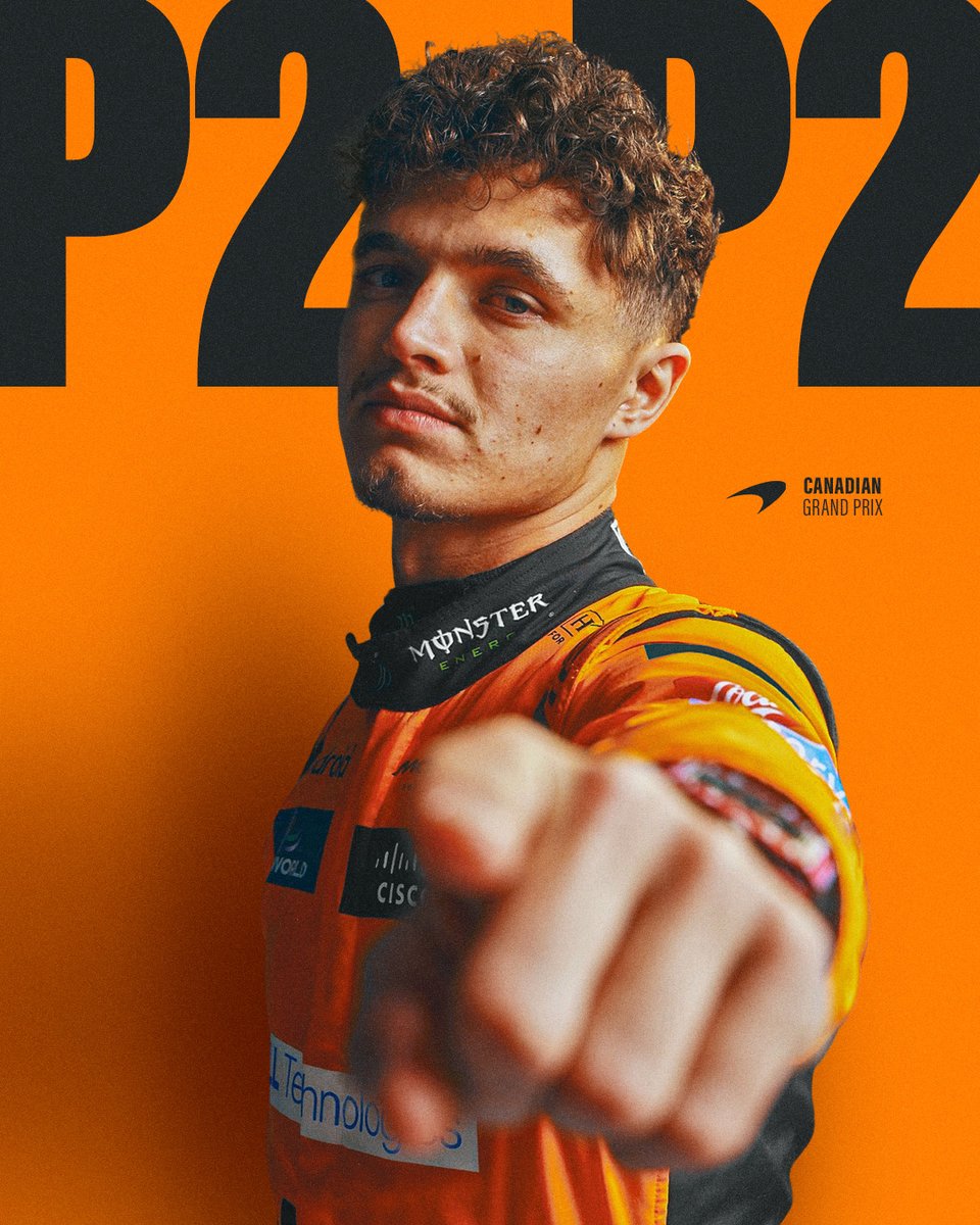 GREAT DRIVE, LANDO! 👊

He pushed all the way to take P2 in Montreal!

#CanadianGP 🇨🇦