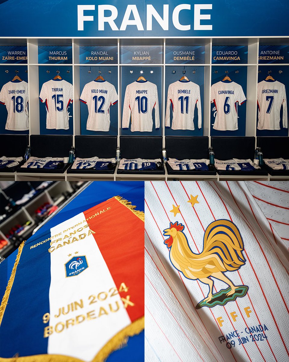 equipedefrance's tweet image. 𝗩𝗲𝘀𝘁𝗶𝗮𝗶𝗿𝗲 🆗✅

Nos Bleus joueront avec la tunique blanche ce soir 🤍

#FRACAN | #FiersdetreBleus