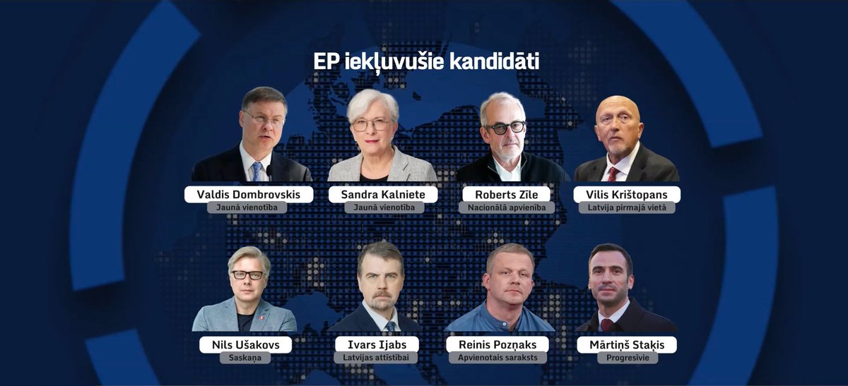 ltvzinas's tweet photo. LTV: Neoficiāli zināms, kas varētu saņemt 8 no 9 Latvijai paredzētajiem mandātiem jaunā Eiroparlamenta sastāvā. Jaunie deputāti būs no 7 vēlēšanās kandidējušajiem sarakstiem. 

Zināms, ka 9. mandāts būs kādam no Nacionālas apvienības, bet to noteiks "+" un svītrojumu skaits. 

Uzsveram – tā gan ir tikai neoficiāla informācija, jo Centrālā vēlēšanu komisija provizoriskos rezultātus sola paziņot pusnaktī.