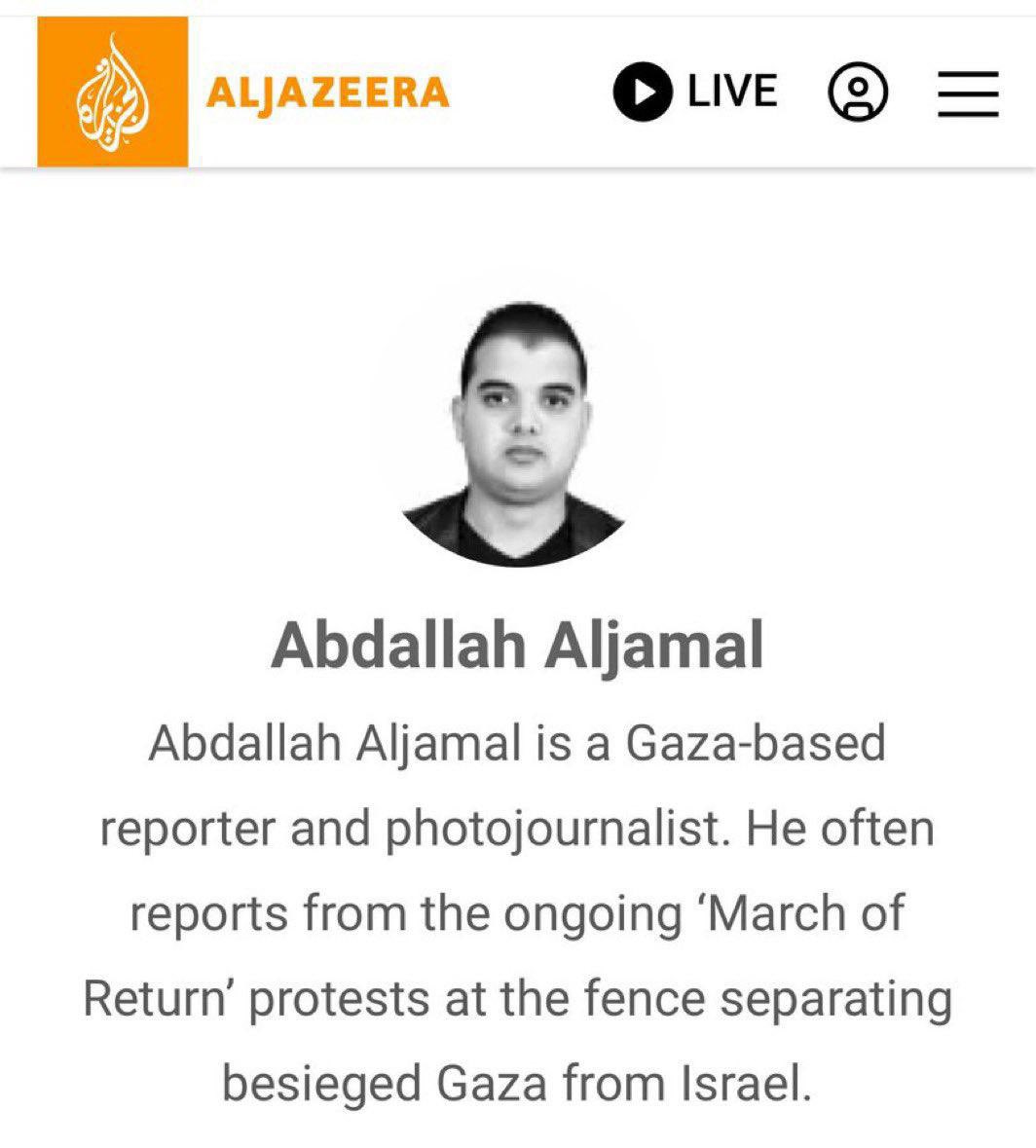 IDF's tweet photo. “Journalist” Abdallah Aljamal was a Hamas terrorist holding Almog, Andrey and Shlomi hostage in his family’s home in Nuseirat. 

No press vest can make him innocent of the crimes he has committed.

@AlJazeera what’s this terrorist doing on your website? https://t.co/1EM8C7csnw