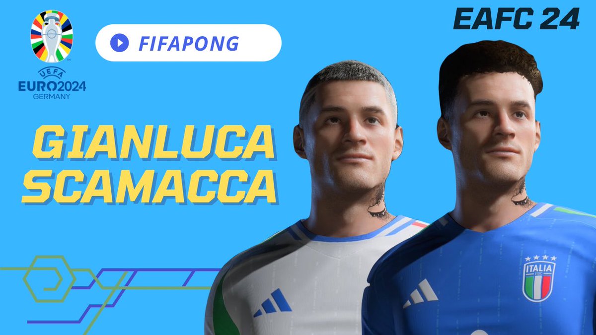 FifaPong's tweet photo. #FC24 Tutorial Faces Pro Club Mode #euro2024 Project 
Gianluca Scamacca
https://t.co/9mCgkn1Sru
Bradley Barcola 🇫🇷
https://t.co/tzPh36WX4Z https://t.co/442iWyAFTy