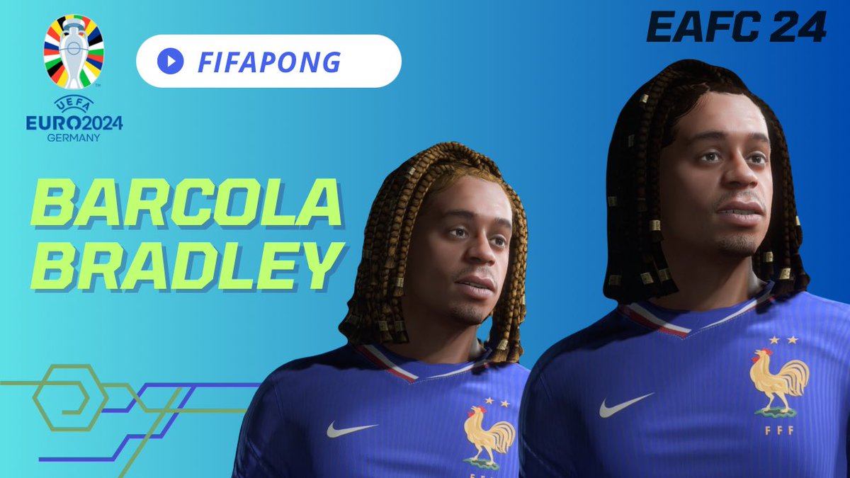 FifaPong's tweet photo. #FC24 Tutorial Faces Pro Club Mode #euro2024 Project 
Gianluca Scamacca
https://t.co/9mCgkn1Sru
Bradley Barcola 🇫🇷
https://t.co/tzPh36WX4Z https://t.co/442iWyAFTy