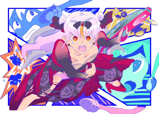 #うる星やつら #illustration #art #イラスト #芸術同盟 #芸術の輪 カルラ(声優 水瀬いのり)涙の婚前混戦超激戦の絵ルパ(中村悠一)ラム(上坂すみれ) あたる(神谷浩史)最終章ボーイミーツガール編重火器ぶっ放し女で いのりん登場「好きだべ?好きだべ?」私もあんな風に凄まれたいだっちゃわいやー 