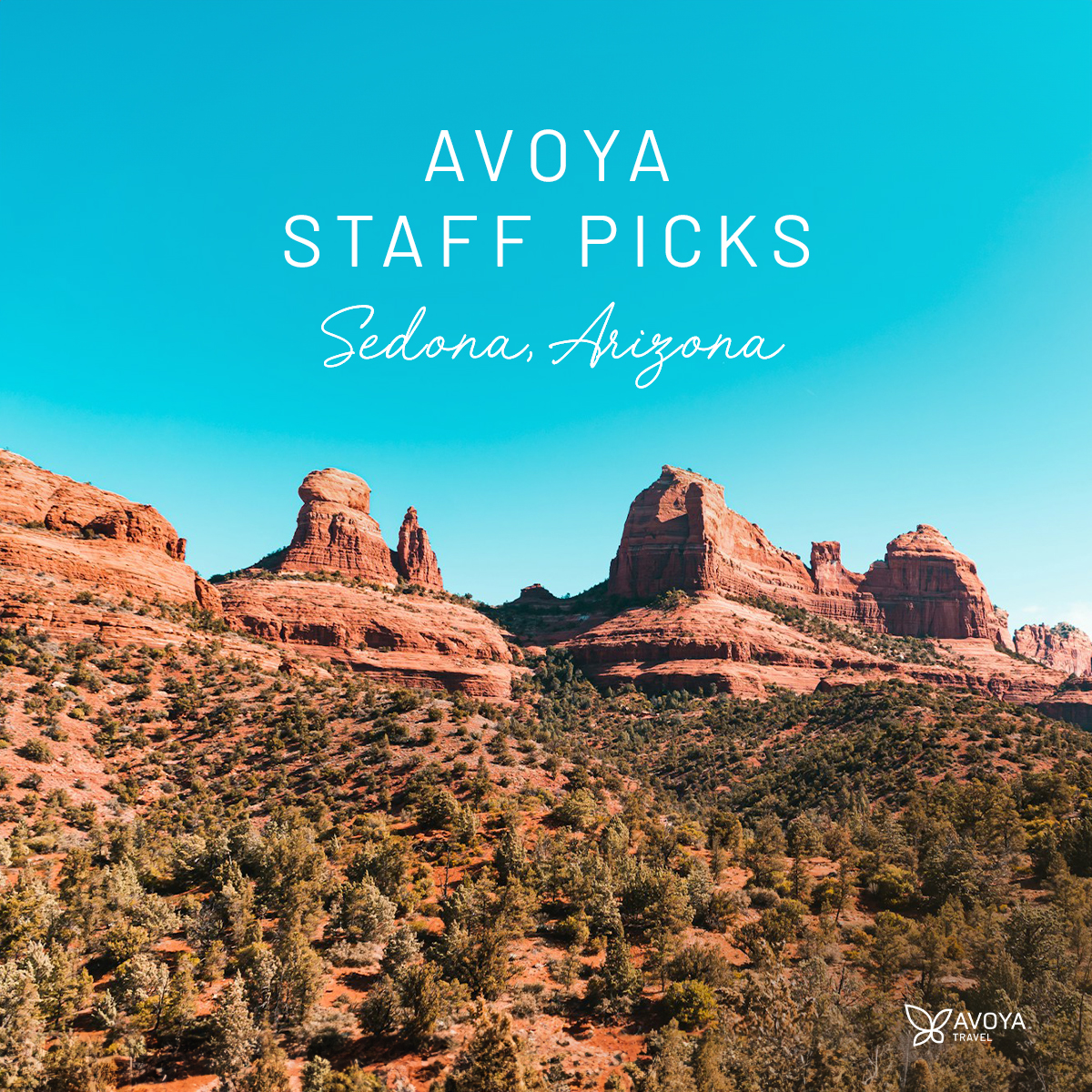 avoyatravel's tweet image. Our latest #AvoyaStaffPick shines a spotlight on #Sedona, as red rock formations and tranquil #hiking trails define the day, and a lively arts scene ignites the night. One staff member is so inspired by Sedona he proposed on Devil’s Bridge and named his cat after the town!