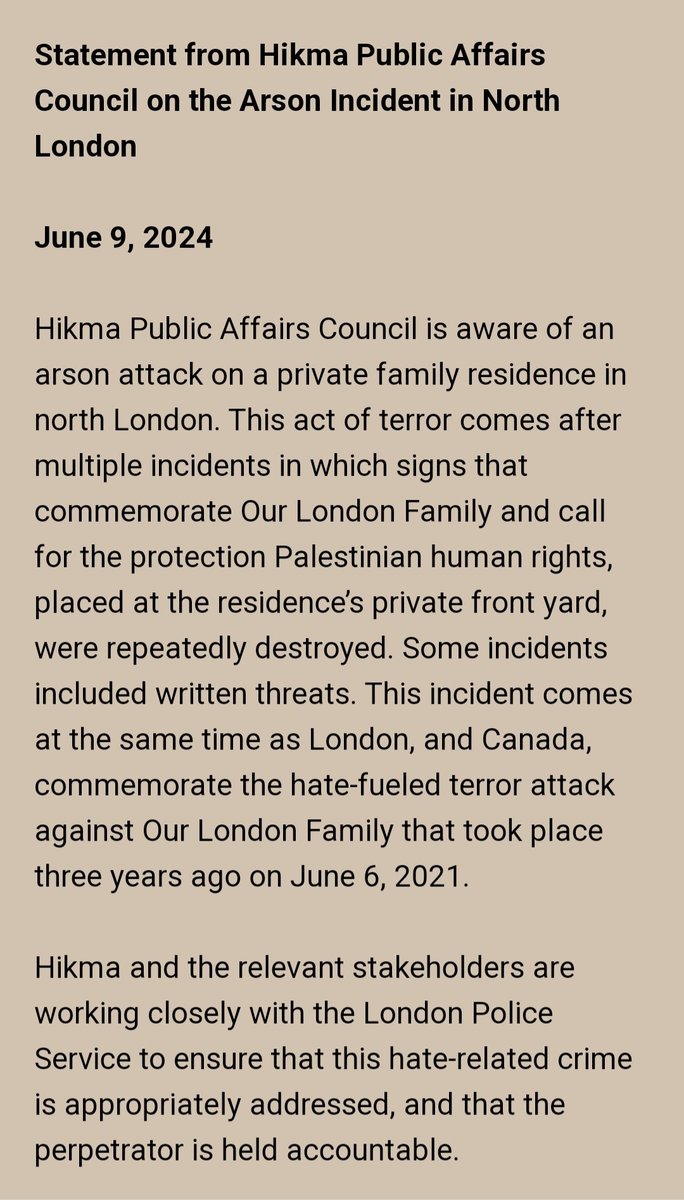 stobah's tweet photo. There was an arson attack on a family home in #ldnont after they had their Palestine and #OurLondonFamily lawn signs repeastedly vandalized, in case you were wondering how the fight against Islamophobia was going.
https://t.co/ca5qk0AWmb https://t.co/cKyhbL9RXo