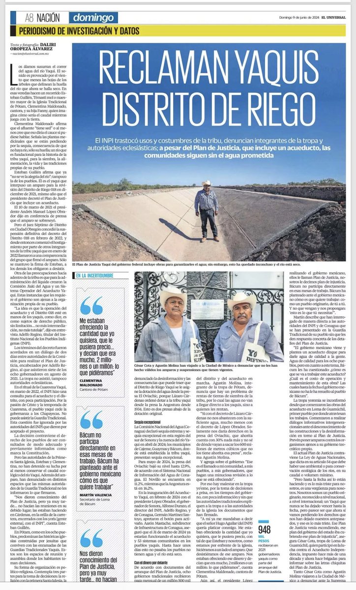 lhan55's tweet photo. Denuncian yaquis “plan de injusticia”. Muy importante reportaje de ⁦@Dal_air⁩ https://t.co/5rWuS3P3vW https://t.co/d6t9XJZnje