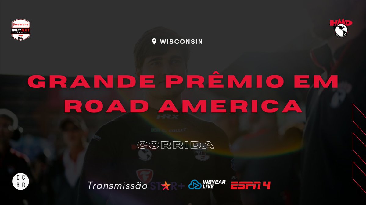 ColletBrasil's tweet photo. 🏁 | Liguem os motores! A corrida em Road América começa agora, com Caio largando em P6.

#CaioCollet #CCBR #INDYNXT https://t.co/toEFt1vXXB