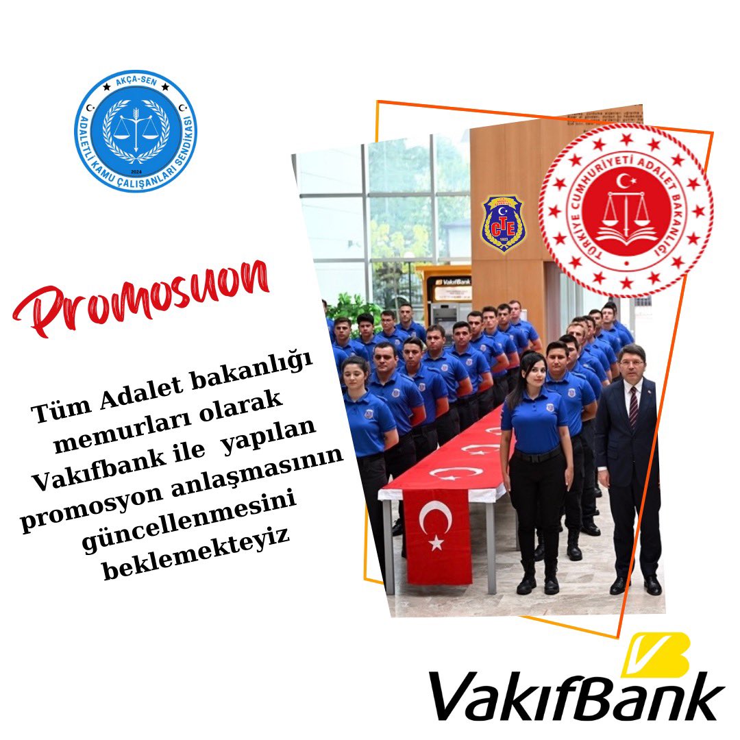 Kamu bankaları en fazla kârı 
Adalet Bakanlığından alıyor. 
<a href="/VakifBank/">VakıfBank</a> 
Vakıfbank sadece İş Yurtlarının milyonlarca lirasını çeviriyor. 

O yüzden promosyonlara güncelleme şarttır. 
En az 80 bin lira ek ödeme olması lazımdır.

<a href="/adalet_bakanlik/">T.C. Adalet Bakanlığı</a> 
#ADALETsizVakıfbank