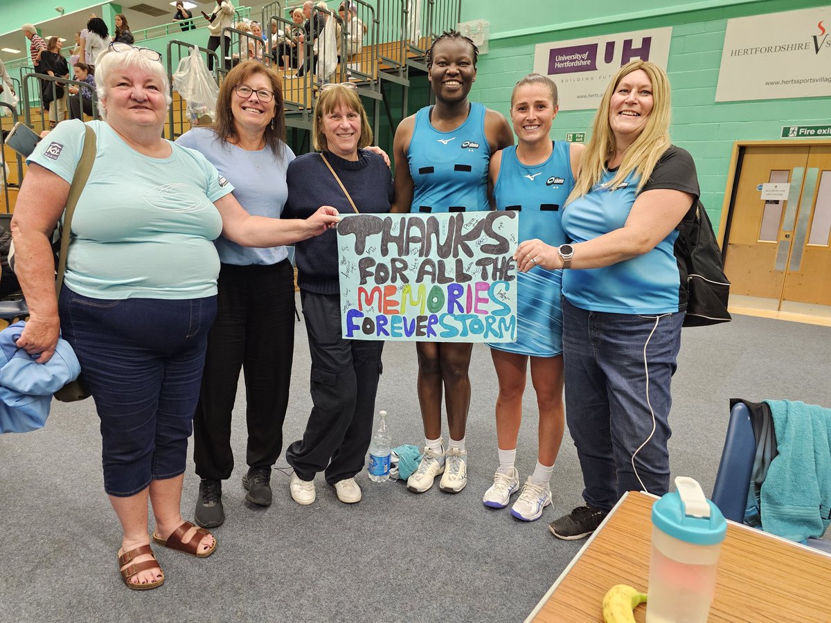 SuziByGaslight's tweet photo. We came, we saw....... 
It's been a blast @SurreyStorm  and we wouldn't have missed a minute of it for the world! 
The travels, the travails, the highest of highs. 
The players, the families, the friendships. 
You'll live forever in our hearts and memories. 
#ForeverStorm 🩵🩵🩵 https://t.co/cF1XZPrl9d