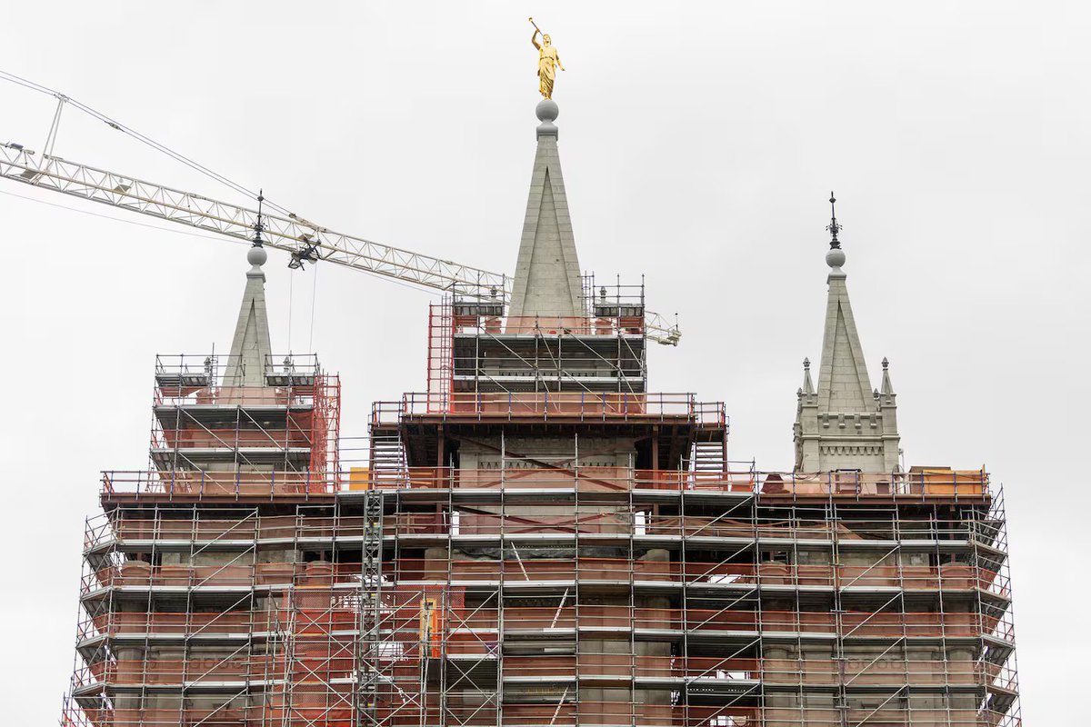 the_churchnews's tweet image. Four and a half years of renovations — with several more still to go — for the Salt Lake Temple and the surrounding Temple Square in downtown Salt Lake City may seem like a long endeavor. But it’s a far cry from the four decades needed to originally build the iconic house of the…