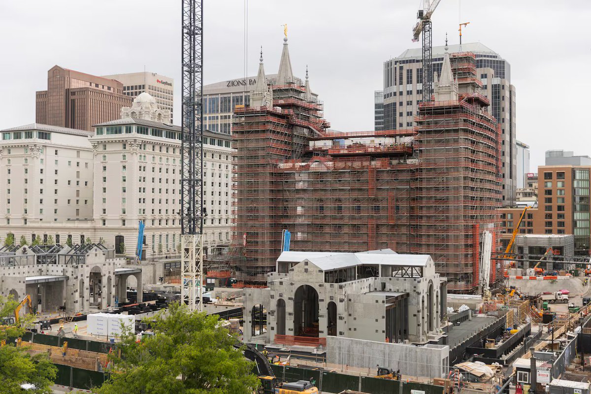 the_churchnews's tweet image. Four and a half years of renovations — with several more still to go — for the Salt Lake Temple and the surrounding Temple Square in downtown Salt Lake City may seem like a long endeavor. But it’s a far cry from the four decades needed to originally build the iconic house of the…
