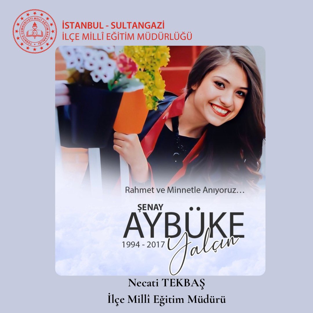 Şenay Aybüke Yalçın Öğretmen'imizi şehadetinin yedinci yılında rahmet ve minnetle anıyor, terörün ve şiddetin her türlüsünü bir kez daha lanetle kınıyoruz. 

Tüm şehit öğretmenlerimizin ruhları şad olsun...
<a href="/Yusuf__Tekin/">Yusuf Tekin</a> <a href="/MucahitYentur/">Murat Mücahit Yentür</a> <a href="/necatitekbas/">Necati TEKBAŞ</a>