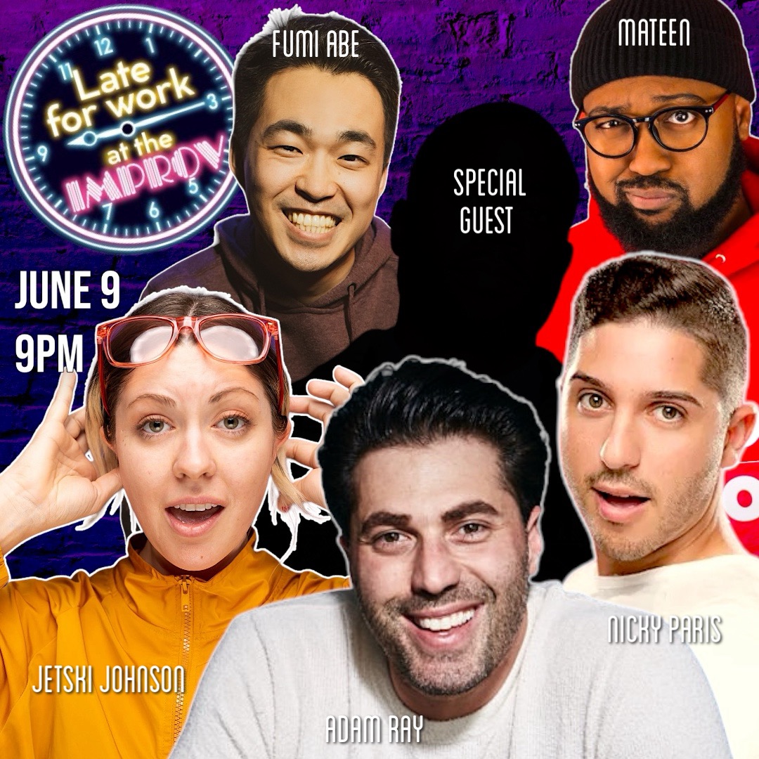 Tonight at 9 in The Main Room <a href="/lateafprod/">LATE AF PRODUCTIONS</a> featuring <a href="/adamraycomedy/">Adam Ray</a> <a href="/jetskijohnson/">Jessie Johnson</a> <a href="/NickyParisBitch/">NICKY PARIS</a> @TheFumiAbe <a href="/MateenStewart/">Mateen Stewart</a> + A Special Guest! Get tickets at improv.com/hollywood #hollywoodimprov #comedy