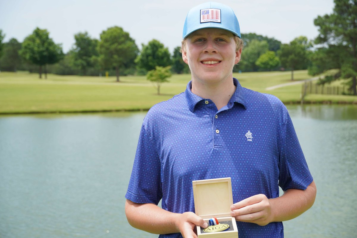 AJGAGolf's tweet photo. See you at Sedgefield ⛳👀

Andrew Couey (-4) earns low medalist honors and a spot in this year's #WyndhamInv! https://t.co/LbOlaPHL5r