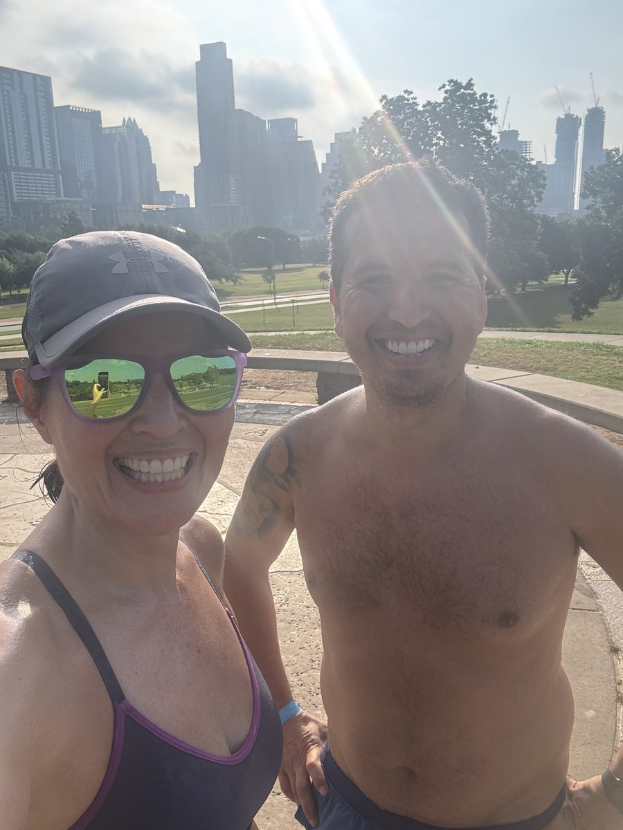 ChikageWeather's tweet photo. Can’t crush running goals without putting in the work! ✔️13.1 miles with @iramjleon this morning! 🥵 #runningmeteorologist #austinrunners  #running  #atxrunner #run #rundone https://t.co/vldu9BkfOr