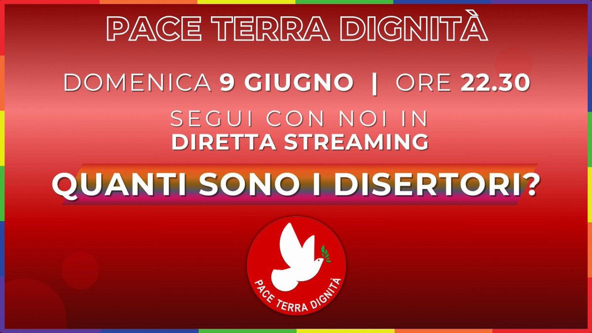 Stasera alle ore 22.30 in diretta streaming sui social di Michele Santoro o sull’applicazione di Servizio Pubblico

#paceterradignità #europee #europee2024