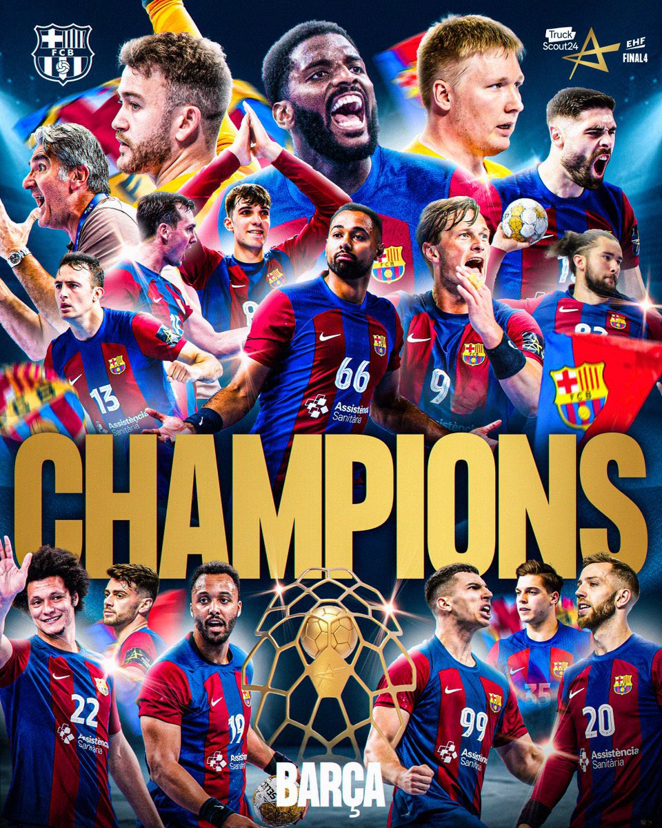 SpheraSports's tweet photo. El @FCBhandbol acaba de ganar su 12ª Copa de Europa de balonmano. https://t.co/E8Gr7xsIgR