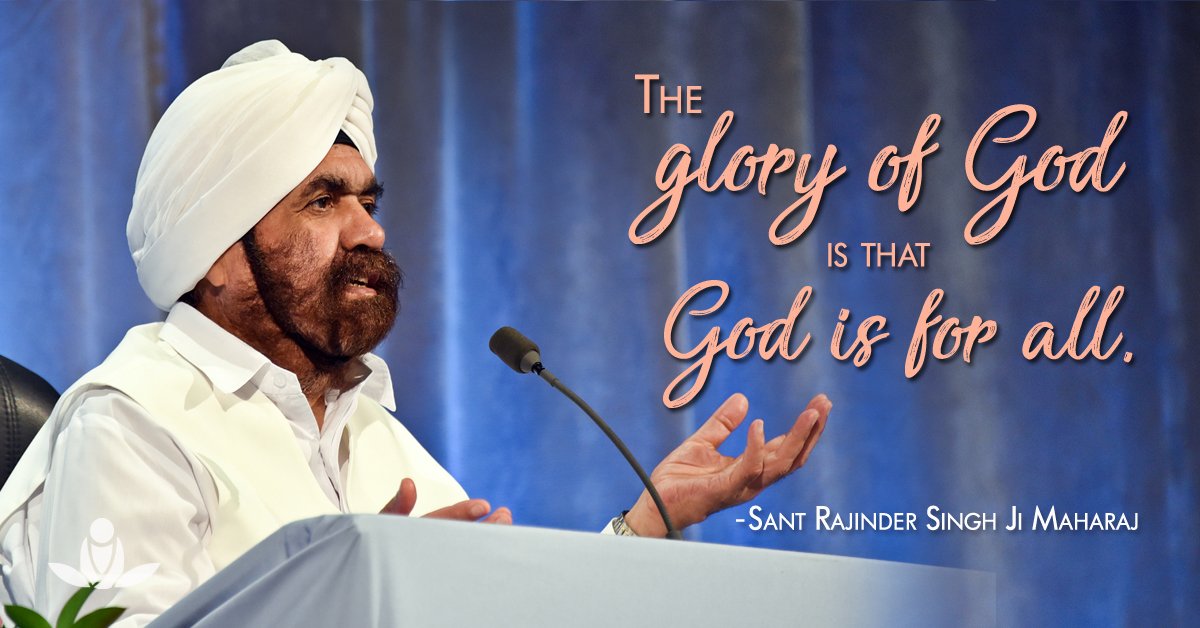 SOSmeditate's tweet photo. 'The glory of God is that God is for all."
- Sant Rajinder Singh Ji Maharaj
#EnlighteningQuoteOfTheDay
#QuoteOfTheDay #QOTD
#SantRajinderSinghJiMaharaj
#SantRajinderSingh #Spirituality
#God #ScienceOfSpirituality https://t.co/bgNU4CUqSn