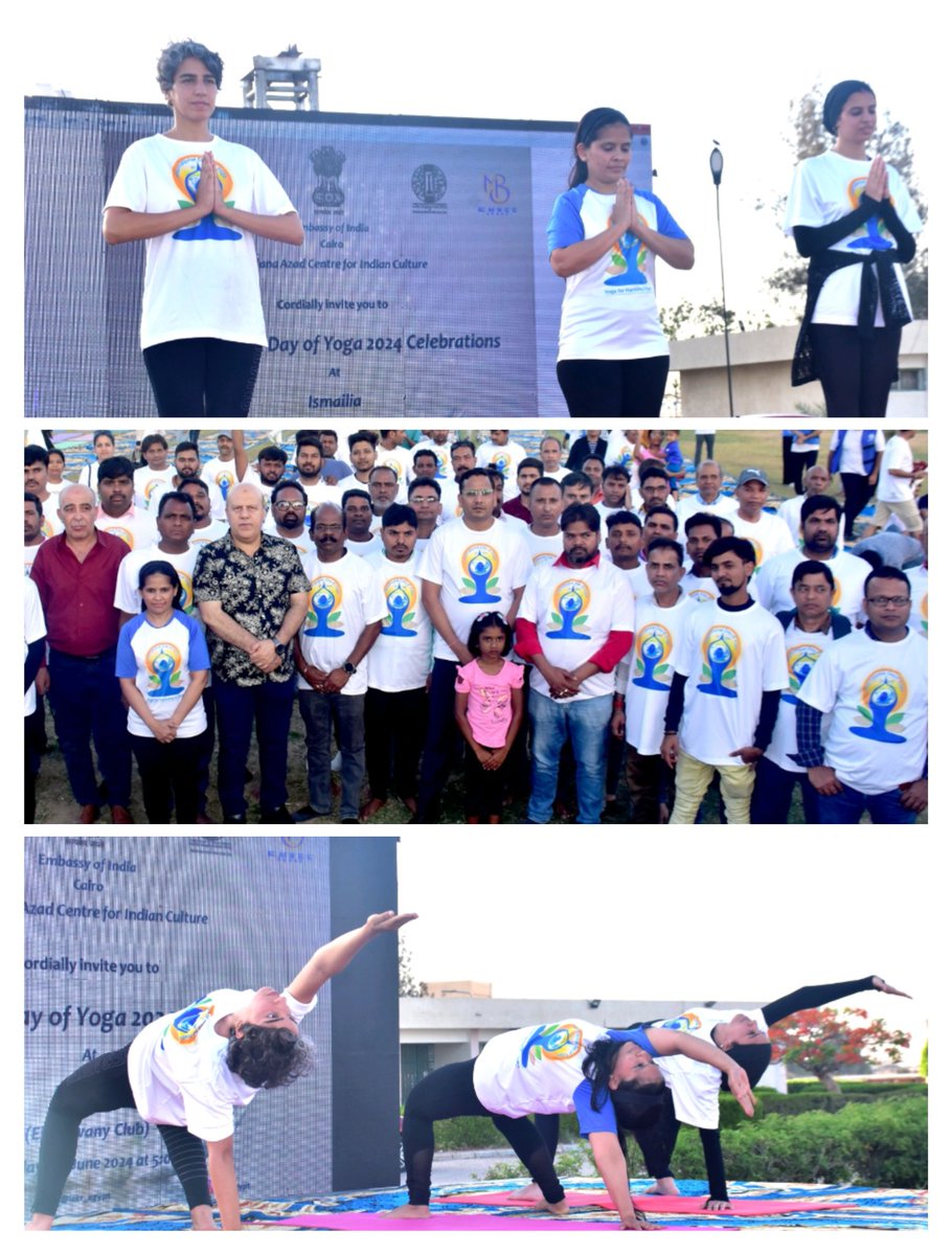 iccr_egypt's tweet photo. #IDY 2024 Celebrations! Curtain raiser #Yoga event organized at #Ismailia in collaboration with #Embee on 9 June 2024. Egyptians, Ismailia Governorate officials and members from the Indian community participated eagerly.
@iccr_hq @moayush @MEAIndia @indembcairo https://t.co/1cH87bJWDz