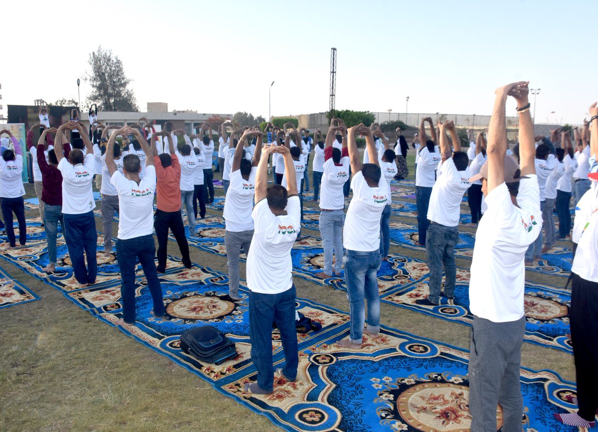 iccr_egypt's tweet photo. #IDY 2024 Celebrations! Curtain raiser #Yoga event organized at #Ismailia in collaboration with #Embee on 9 June 2024. Egyptians, Ismailia Governorate officials and members from the Indian community participated eagerly.
@iccr_hq @moayush @MEAIndia @indembcairo https://t.co/1cH87bJWDz