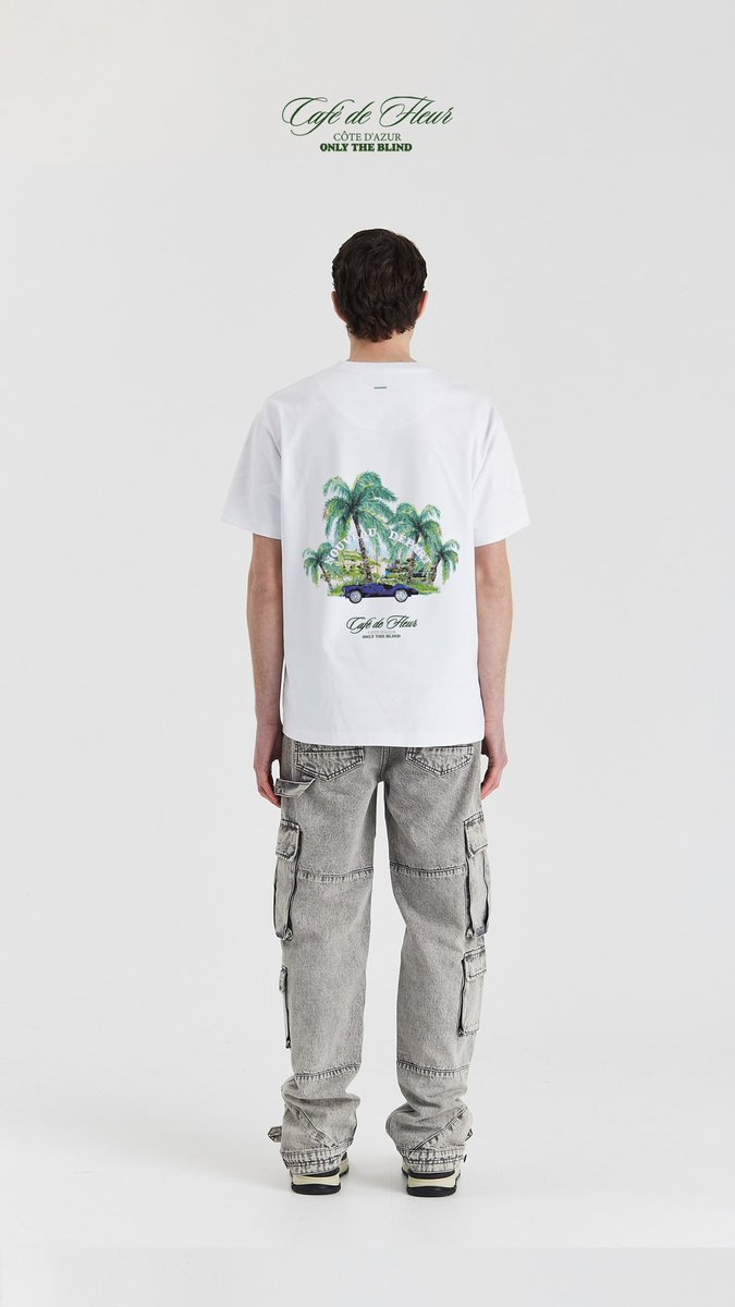 OnlyTheBlind's tweet photo. Our best-selling Cafè de Fleur T-Shirt is back and reimagined. With updated artwork and 3D embroidery, this is the perfect piece to elevate your summer wardrobe 🌴 #onlytheblind https://t.co/jb6tOSk5dB